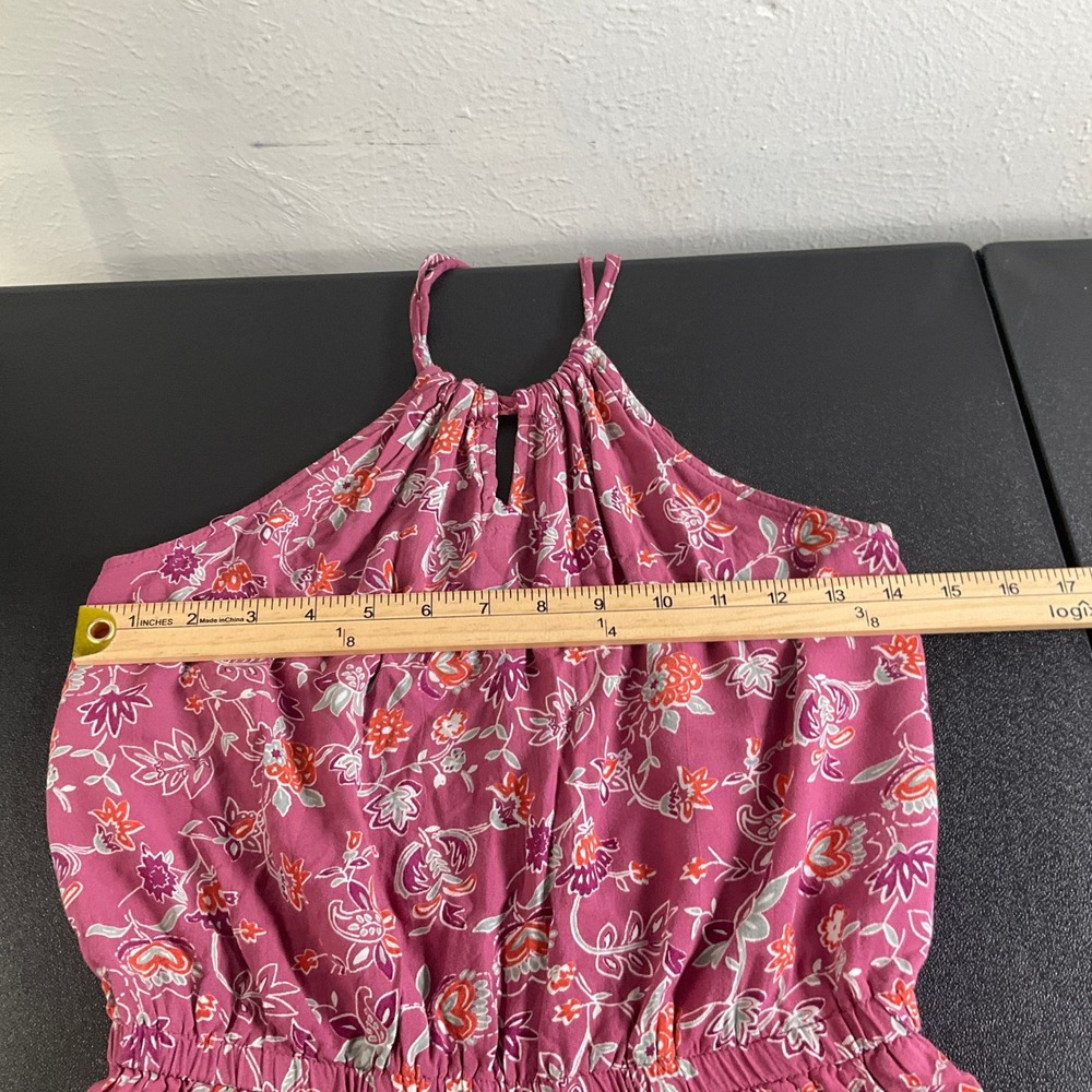 Angie‎ Floral Halter Romper Sz M Maroon Orange Paisley Print Beach Festival - Picture 10 of 14